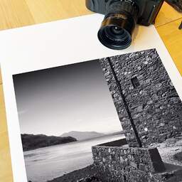 Art and collection photography Denis Olivier, Eilean Donan Castle, Etude 2, Highlands, Scotland. August 2022. Ref-11581 - Denis Olivier Photography, large original 15.7 x 15.7 inches fine-art photograph print in limited edition, medium-format Fuji GSW690III camera