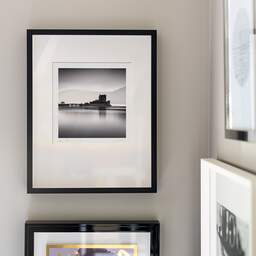 Art and collection photography Denis Olivier, Eilean Donan Castle, Etude 3, Highlands, Scotland. August 2022. Ref-11594 - Denis Olivier Photography, original fine-art photograph signed in limited edition in a black wooden frame with other images hung on the wall