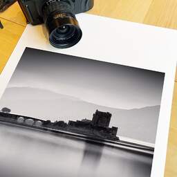 Art and collection photography Denis Olivier, Eilean Donan Castle, Etude 3, Highlands, Scotland. August 2022. Ref-11594 - Denis Olivier Art Photography, large original 15.7 x 15.7 inches fine-art photograph print in limited edition, medium-format Fuji GSW690III camera