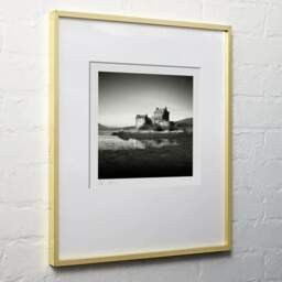 Art and collection photography Denis Olivier, Eilean Donan Castle, Etude 4, Highlands, Scotland. August 2022. Ref-11675 - Denis Olivier Art Photography, light wood frame on white wall