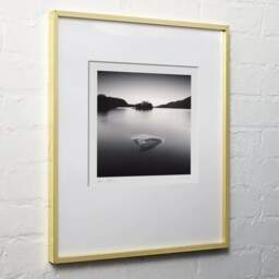 Art and collection photography Denis Olivier, Emerging Sand, Loch Awe, Scotland. August 2022. Ref-11582 - Denis Olivier Photography, light wood frame on white wall