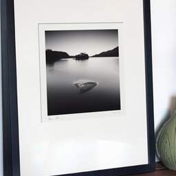 Art and collection photography Denis Olivier, Emerging Sand, Loch Awe, Scotland. August 2022. Ref-11582 - Denis Olivier Photography, gallery exhibition with black frame