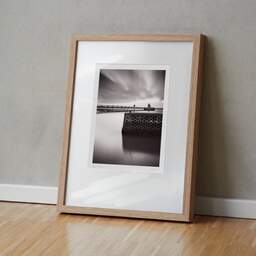 Art and collection photography Denis Olivier, Fort Louvois And Pier, Bourcefranc-Le-Chapus, France. November 2021. Ref-11684 - Denis Olivier Art Photography, original fine-art photograph in limited edition and signed in light wood frame