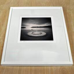 Art and collection photography Denis Olivier, Fountain, Maggiore Lake, Italy. August 2014. Ref-1294 - Denis Olivier Art Photography, white frame on a wooden table