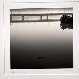 Art and collection photography Denis Olivier, Garonne And Saint-Jean Bridges, Garonne River, Bordeaux, France. February 2003. Ref-676 - Denis Olivier Photography, original photographic print in limited edition and signed, framed under cardboard mat