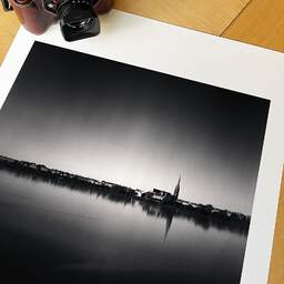 Art and collection photography Denis Olivier, Garonne Quays And St-Michael Basilica Tower, Bordeaux, France. September 2020. Ref-1366 - Denis Olivier Art Photography, large original 15.7 x 15.7 inches fine-art photograph print in limited edition, Leica M7 film 24x36 camera