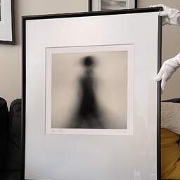 Art and collection photography Denis Olivier, Ghost Opera, Etude 22. September 2007. Ref-1104 - Denis Olivier Art Photography, large original 9 x 9 inches fine-art photograph print in limited edition and signed hold by a galerist woman
