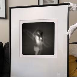 Art and collection photography Denis Olivier, Ghost Opera, Etude 27. October 2007. Ref-1109 - Denis Olivier Art Photography, large original 9 x 9 inches fine-art photograph print in limited edition and signed hold by a galerist woman