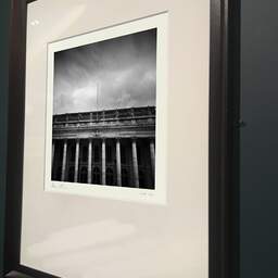 Art and collection photography Denis Olivier, Grand Théâtre, Bordeaux, France. May 2021. Ref-11446 - Denis Olivier Photography, brown wood old frame on dark gray background