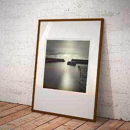 Art and collection photography Denis Olivier, Harbour Broch, Scotland, Scotland. April 2006. Ref-965 - Denis Olivier Art Photography, Large original photographic art print in limited edition and signed framed in an brown wood frame