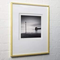 Art and collection photography Denis Olivier, Harbour Entrance, Bourcefranc-Le-Chapus, France. November 2021. Ref-11554 - Denis Olivier Art Photography, light wood frame on white wall