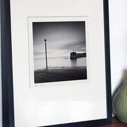 Art and collection photography Denis Olivier, Harbour Entrance, Bourcefranc-Le-Chapus, France. November 2021. Ref-11554 - Denis Olivier Photography, gallery exhibition with black frame