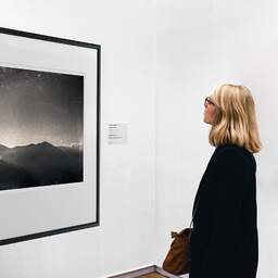 Art and collection photography Denis Olivier, I Need To Forget, Pyrénées, France. August 1990. Ref-921 - Denis Olivier Art Photography, A woman contemplate a large original photographic art print in limited edition and signed in a black frame