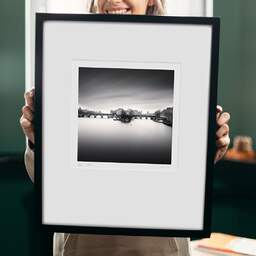 Art and collection photography Denis Olivier, Île De La Cité, Paris, France. February 2022. Ref-11546 - Denis Olivier Photography, original 9 x 9 inches fine-art photograph print in limited edition and signed hold by a galerist woman