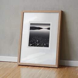 Art and collection photography Denis Olivier, Immersed Stones, Loch Garry, Scotland. August 2022. Ref-11595 - Denis Olivier Photography, original fine-art photograph in limited edition and signed in light wood frame