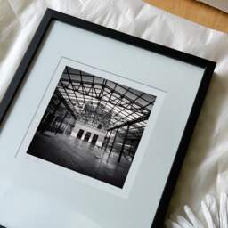 Art and collection photography Denis Olivier, International Rail Station, Canfranc, Spain. February 2022. Ref-11525 - Denis Olivier Art Photography, reception and unpacking of an original fine-art photograph in limited edition and signed in a black wooden frame