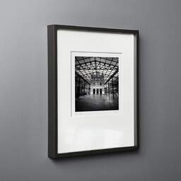 Art and collection photography Denis Olivier, International Rail Station, Canfranc, Spain. February 2022. Ref-11525 - Denis Olivier Photography, black wood frame on gray background