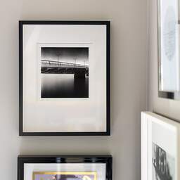 Art and collection photography Denis Olivier, Jacques Chaban-Delmas Bridge, Etude 1, Bordeaux, France. August 2020. Ref-1415 - Denis Olivier Photography, original fine-art photograph signed in limited edition in a black wooden frame with other images hung on the wall
