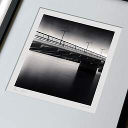 Art and collection photography Denis Olivier, Jacques Chaban-Delmas Bridge, Etude 1, Bordeaux, France. August 2020. Ref-1415 - Denis Olivier Photography, large original 9 x 9 inches fine-art photograph print in limited edition, framed and signed