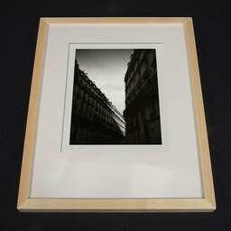 Art and collection photography Denis Olivier, Light In Haussmann Street, Paris, France. February 2022. Ref-11673 - Denis Olivier Art Photography, light wood frame on dark background