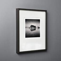 Art and collection photography Denis Olivier, Little Forest On An Island, Navarrosse, France. December 2020. Ref-1399 - Denis Olivier Art Photography, black wood frame on gray background