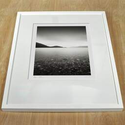 Art and collection photography Denis Olivier, Loch Linnhe, Onich, Fort William, Scotland. August 2022. Ref-11653 - Denis Olivier Photography, white frame on a wooden table