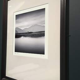 Art and collection photography Denis Olivier, Lonely Tree, Eilean Thioram, Highlands, Scotland. August 2022. Ref-11596 - Denis Olivier Photography, brown wood old frame on dark gray background