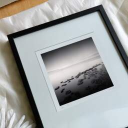 Art and collection photography Denis Olivier, Low Tide Rocks, Saint-Georges-de-Didonne, France. October 2020. Ref-1424 - Denis Olivier Photography, reception and unpacking of an original fine-art photograph in limited edition and signed in a black wooden frame