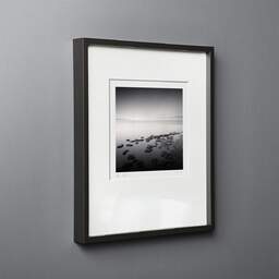 Art and collection photography Denis Olivier, Low Tide Rocks, Saint-Georges-de-Didonne, France. October 2020. Ref-1424 - Denis Olivier Photography, black wood frame on gray background
