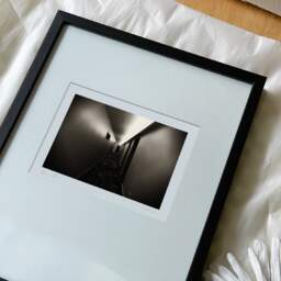 Art and collection photography Denis Olivier, Hallway, MSocial Hotel Auckland, New Zealand. June 2018. Ref-1392 - Denis Olivier Art Photography, reception and unpacking of an original fine-art photograph in limited edition and signed in a black wooden frame