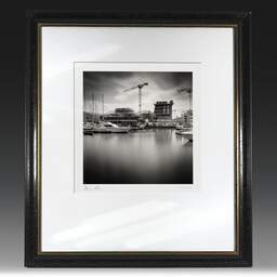 Art and collection photography Denis Olivier, Marina, Dock 2, Bordeaux, France. August 2020. Ref-1359 - Denis Olivier Art Photography, original fine-art photograph in limited edition and signed in black and gold wood frame