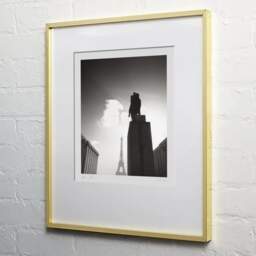 Art and collection photography Denis Olivier, Marshal Foch Statue, Trocadéro Place, Paris, France. February 2022. Ref-11687 - Denis Olivier Art Photography, light wood frame on white wall