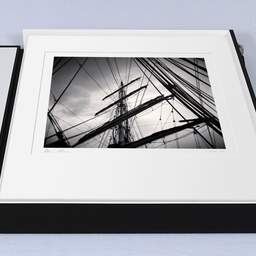 Art and collection photography Denis Olivier, Masts And Ropes, Etude 1, Belem Ship, France. June 2022. Ref-11551 - Denis Olivier Photography, large original 15.7 x 15.7 inches fine-art photograph print in limited edition, Leica M7 film 24x36 camera