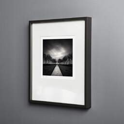 Art and collection photography Denis Olivier, Moment In Time, Highway Lay-By, Belgium. October 2008. Ref-1251 - Denis Olivier Photography, black wood frame on gray background