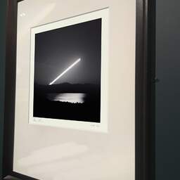 Art and collection photography Denis Olivier, Moon Rise Trail, Knock Bay, Isle Of Skye, Scotland. August 2022. Ref-11574 - Denis Olivier Photography, brown wood old frame on dark gray background
