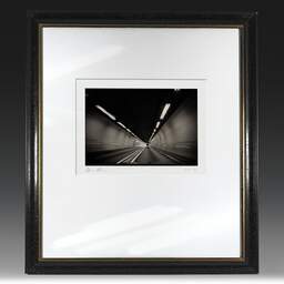 Art and collection photography Denis Olivier, Moving In A Tunnel, Highway A83, France. August 2020. Ref-1391 - Denis Olivier Photography, original fine-art photograph in limited edition and signed in black and gold wood frame
