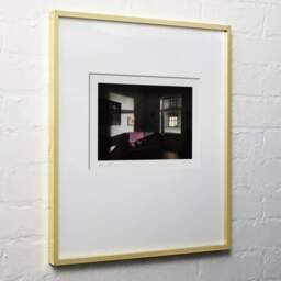 Art and collection photography Denis Olivier, Nearby Meeting At Night, Aarhus, Denmark. August 2019. Ref-1322 - Denis Olivier Photography, light wood frame on white wall