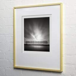 Art and collection photography Denis Olivier, Nineteen Trees, Kanaaldijk Oost, Utrecht, Netherlands. April 2015. Ref-11690 - Denis Olivier Art Photography, light wood frame on white wall