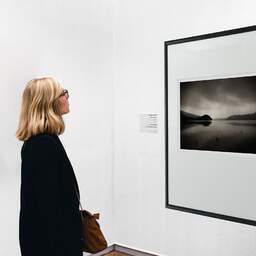 Art and collection photography Denis Olivier, Okataina Lake, Rotorua, New Zealand. July 2018. Ref-1396 - Denis Olivier Art Photography, A woman contemplate a large original photographic art print in limited edition and signed in a black frame