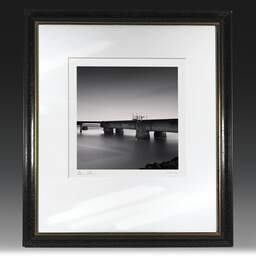 Art and collection photography Denis Olivier, Old Port Of Call Pier, Verdon-Sur-Mer, France. January 2022. Ref-11587 - Denis Olivier Photography, original fine-art photograph in limited edition and signed in black and gold wood frame