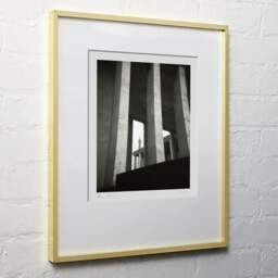 Art and collection photography Denis Olivier, Palais De Tokyo, Paris, France. February 2023. Ref-11672 - Denis Olivier Art Photography, light wood frame on white wall