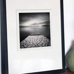 Art and collection photography Denis Olivier, Paved Ramp, Etude 2, Lake Maggiore, Italy. August 2014. Ref-11534 - Denis Olivier Photography, gallery exhibition with black frame