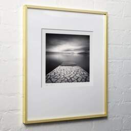 Art and collection photography Denis Olivier, Paved Ramp, Etude 2, Lake Maggiore, Italy. August 2014. Ref-11534 - Denis Olivier Photography, light wood frame on white wall