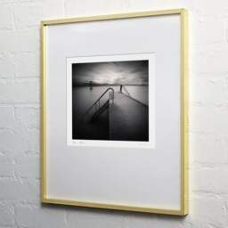 Art and collection photography Denis Olivier, Pier And Diving Tower, Geneva Lake, Switzerland. August 2014. Ref-1293 - Denis Olivier Photography, light wood frame on white wall
