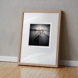 Art and collection photography Denis Olivier, Pier And Diving Tower, Geneva Lake, Switzerland. August 2014. Ref-1293 - Denis Olivier Photography, original fine-art photograph in limited edition and signed in light wood frame
