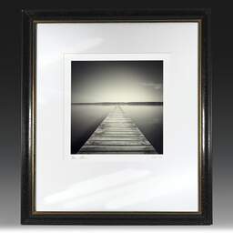 Art and collection photography Denis Olivier, Plank Walk, Lake Cazaux, France. July 2006. Ref-1008 - Denis Olivier Photography, original fine-art photograph in limited edition and signed in black and gold wood frame