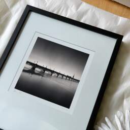 Art and collection photography Denis Olivier, Pont De Pierre Bridge And St. Michael Basilica Tower, Bordeaux, France. September 2020. Ref-1365 - Denis Olivier Photography, reception and unpacking of an original fine-art photograph in limited edition and signed in a black wooden frame