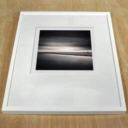 Art and collection photography Denis Olivier, Pool Boundary Line, Haven Springersdiep, Netherlands. October 2008. Ref-1202 - Denis Olivier Art Photography, white frame on a wooden table