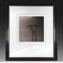 Art and collection photography Denis Olivier, Pylône électrique X, Pessac, France. February 2005. Ref-469 - Denis Olivier Photography, original fine-art photograph in limited edition and signed in black and gold wood frame