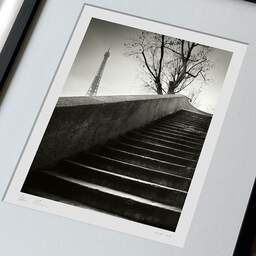 Art and collection photography Denis Olivier, Quay Stairs, Etude 1, Port Debilly, Paris, France. February 2023. Ref-11658 - Denis Olivier Photography, large original 9 x 9 inches fine-art photograph print in limited edition, framed and signed